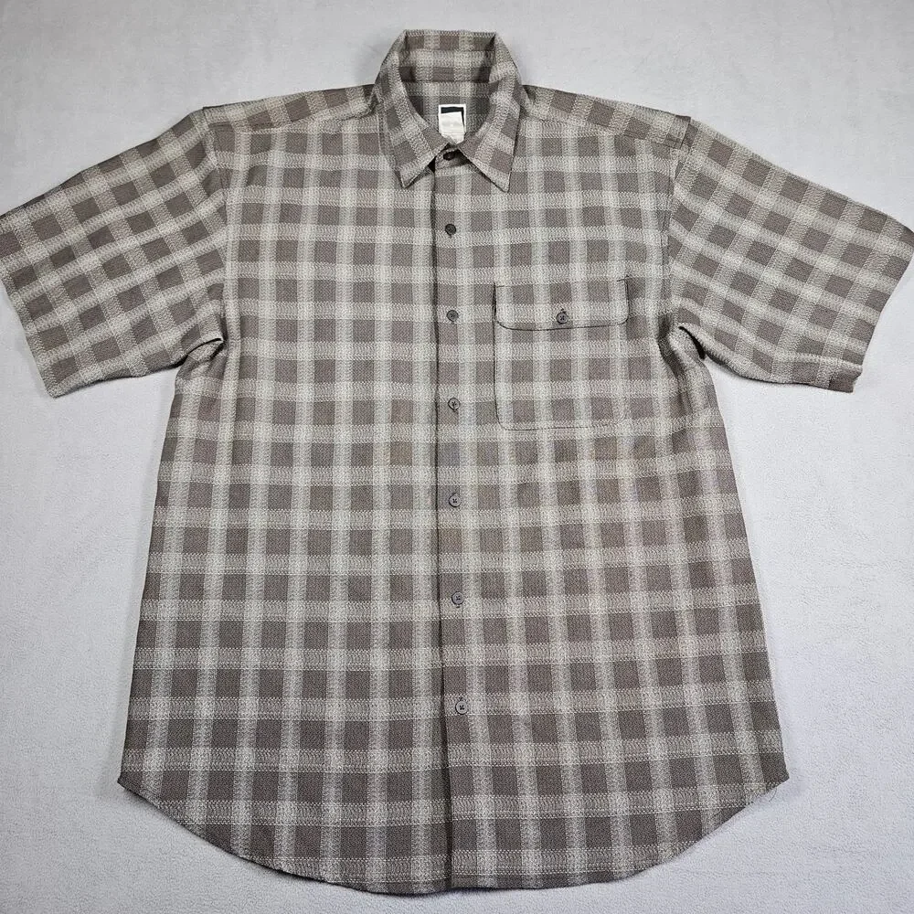 VTG The North Face Button Down Shirt Mens L Brown Plaid Gorpcore Retro Pocket